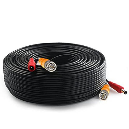 Picture of OOSSXX 65 Feet BNC Power Cable Pre-Made Al-in-One Camera Video BNC Extension Cable Wire Cord 65ft for Surveillance CCTV DVR Security System