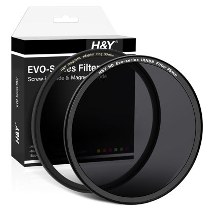 Picture of H&Y 95mm ND Filter IRND8 ND Filter Neutral Density Filter 3 Stops Camera Lens ND Filter Screw in and Magnetic Lens Filter 2 in 1 with Magnetic Adapter Ring, EVO Series