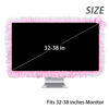 Picture of Kingshion 32"-38" Lovely Cute Computer Monitor Cover with Lovely Cute Elastic Pen Pocket Bow-knot TV LCD Screen Monitor Decoration Dust Cover Protector, Lace Fabric- Pink