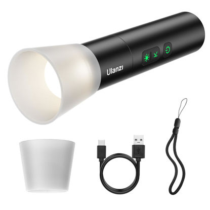 Picture of ULANZI LM07 LED Photography Flashlight w 1/4" Thread, Handheld Videography Light Spotlight 2000K-5500K-8000K Bi-Color Zoomable 2000mAh Rechargeable Portable Video Light for Camera Tripod Stand Cage