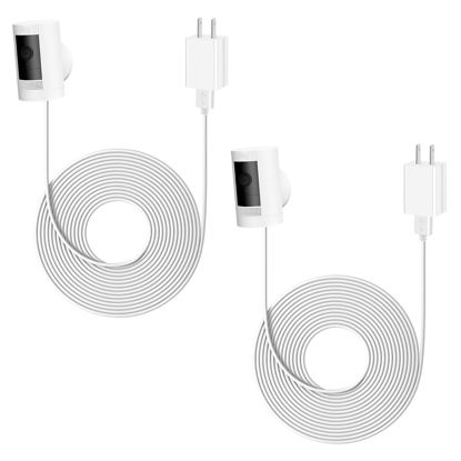 Picture of for Ring Camera Power Cord, Power Adapter Compatible with Ring Stick Up Cam 2nd/3rd Gen Battery/Plug in, Ring Spotlight Cam Battery, 16Ft Long Cable, Waterproof (2Pack)