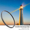 Picture of GREEN.L 82mm Gold Streak Effect Filter, Premium Optical Glass 360° Rotatable Anamorphic Flare Special Effects Lens Filter