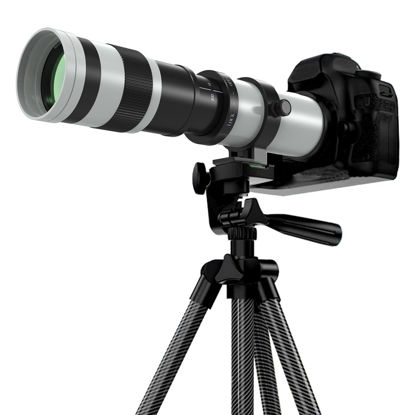 Picture of BENOISON 420-800mm Telephoto Lens for Canon - EF Lens for Canon DSLR, Manual Focus MF Zoom Lens for Canon EOS Rebel SL3 SL2 SL1 T8i T7i T7 T6 4000D 1500D 90D 80D 77D 70D 60D 7D 6D 5D 1D DSLR Cameras