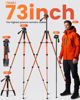 Picture of CAMBOFOTO 73" Camera Tripod and Monopod, Professional Aluminum Tripod Stand for Mirrorless Camera/DSLR/Cell Phone/Camcorder/GoPro, with Phone Holder and Travel Bag (Orange)