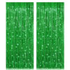 Picture of 2 Pack 3.2ft x 8.2ft Green Foil Fringe Curtain, Metallic Tinsel Foil Fringe Rain Curtain Streamers Photo Backdrop for St Patricks Day Decorations Birthday Christmas Jungle Safari Tropical Party Decor