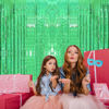 Picture of 2 Pack 3.2ft x 8.2ft Green Foil Fringe Curtain, Metallic Tinsel Foil Fringe Rain Curtain Streamers Photo Backdrop for St Patricks Day Decorations Birthday Christmas Jungle Safari Tropical Party Decor