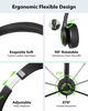 Picture of EAGLEND USB Headset with Mic for PC, On-Ear Computer Laptop Headphones with Noise Cancelling Microphone in-line Control for Home Office Online Class Skype Zoom (USB+3.5mm, Green)