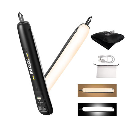 Picture of INKEE GC12 BI-Color Handheld LED Tube Light Video Light Wand,12W 2700K-6500K Inflatable Ball Portable Photography Lighting,CRI 95+, Built-in 18.5Wh Lithium Battery for Video Recording Photography