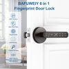 Picture of BAFUWEIY Fingerprint Door Lock, Smart Door Knob with App Control, Fingerprints, IC Cards, Fingerprint Door Knob Biometric Door Lock for Bedroom Apartment Coffee Brown