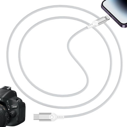 Picture of HGCXING Mini USB to for Lightning OTG Cable, Digital Camera Adapter for Canon D Series, 3.3FT Photos/Videos Transfer Cord for iPhone 14 13 12,480mbps High Speed for Nikon D600, Not for Charging