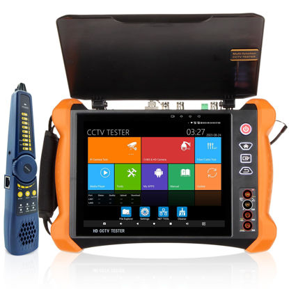 Picture of Rsrteng CCTV Tester 8K 32MP 12MP IP Camera Tester with POE++ Max 90W Power Output POE Camera Tester 4K 8MP TVI/CVI/AHD/SDI/CVBS All Features DMM OPM VFL Cable Tester TDR Network Tools HDMI I/O WiFi