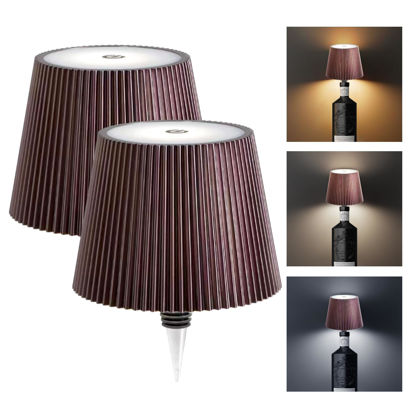 Picture of Wireless bottle lamp portable led lamp waterproof for Restaurant Bedroom Bar 3Color Stepless dimming Rechargeable Touch Wine for Any Liquor Bottle wine lights (Bacardi/Jack Daniel’s/Chivas) (BROWN)