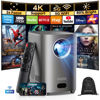 Picture of [One-Button Focus] Mini Projector with 5G WiFi and Bluetooth, 4K Outdoor Smart Projector with Carry Bag, Portable Movie Projector with Zoom, Home Theater Projector for Phone/TV Stick/PC (Gun gray)