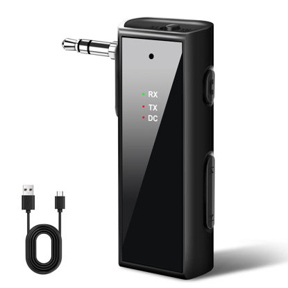 Picture of Creative.c Bluetooth Aux Adapter Compatible with Playstation Portal Remote Player 5.1 Transmitter and Receiver 2 in 1 Wireless 3.5mm, Car TV Home Stereo System Headphones