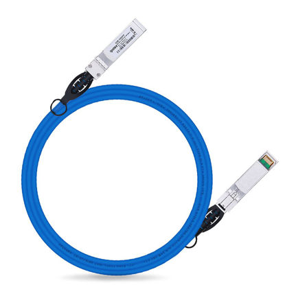 Picture of Colored 10G SFP+ Twinax Cable, Direct Attach Copper(DAC) Passive Cable in Blue, 2m (6.56ft), for Cisco SFP-H10GB-CU2M, Meraki, Ubiquiti, Mikrotik, Intel, Fortinet, Netgear, D-Link, Supermicro