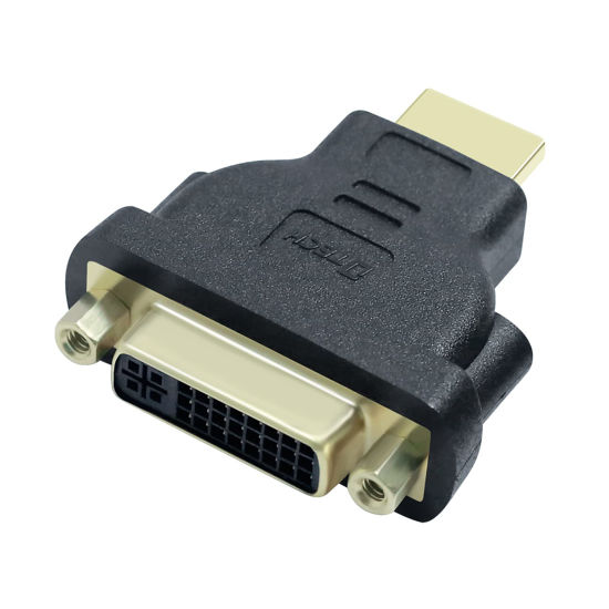 Picture of DTECH DVI Female to HDMI Male Adapter DVI to HDMI Converter for Monitor Computer Bi-Directional Connection DVI-I 24+5 Port Supports up to 4K 30Hz Video