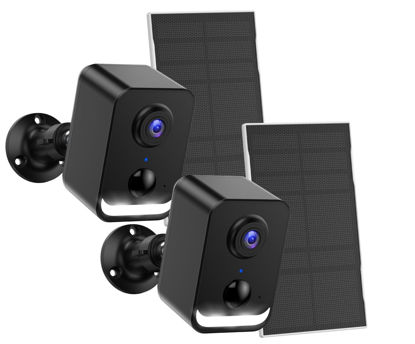 Picture of PEEIPM Security Cameras Wireless Outdoor: Solar Power Cameras for Home Security WiFi Battery Seguridad Camara System Kit Surveillance Monitor with Motion Sensor Flood Light Alarm & Color Night Vision