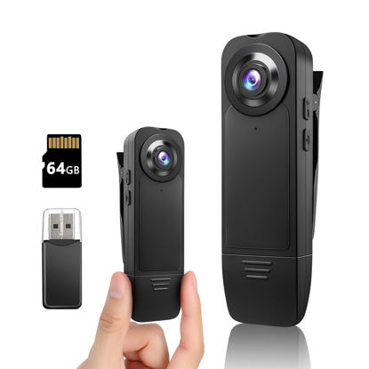 Picture of kaysunlink Mini Body Camera 1080P Police Body Camera with Memory Card,Body Worn Cam,Premium Portable,Wearable Patrol Video Recording Camcorder for Security,Work Records,Guard (64GB)