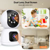 Picture of ICIGIWOX 2K Dual Lens Indoor Security Camera, 2.4GHz WiFi Indoor Camera for Home Security, Baby/Pet Camera Indoor with Night Vision, Motion Detection, Two-Way Audio, Siren, Cloud & SD Card Storage