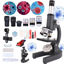 Picture of Gray Microscope for Adults Kids 40-2000X Magnification Compound Microscope with Microscope Slides Fill Light,Suitable for Children Students Home School Laboratory Microscope kit
