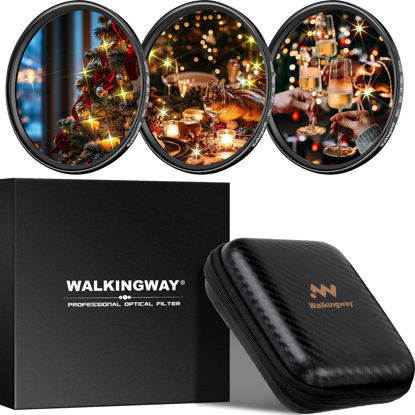 Picture of Walking Way 40.5mm Star Filter Set - 4, 6, 8 Points Long Line Starburst Filters, Starlight Effect Filters with Filter Pouch for Festivals, Nightscapes, and Creative Photography