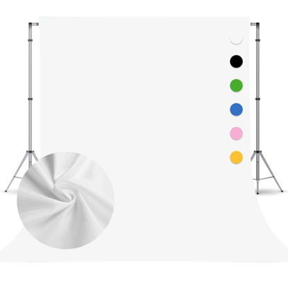 Picture of White Photography Backdrop for Photoshoot,Photo Backdrop Curtain,Perfect White Background for Party Portrait Photoshoots Video Studio 8FTx10FT