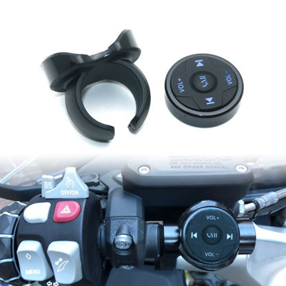 Picture of Wireless Bluetooth Media Button Remote Selfie Control Start Siri Car Motorcycle Steering Wheel Music for iPhone