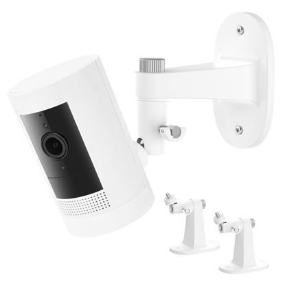 Picture of 2Pack Security Wall Mount for Ring Stick Up Cam Battery/Plug-in 3rd Gen/Stick Up Camera Pro Battery/Ring Indoor Cam(1st Gen), Adjustable Ring Outdoor Indoor Camera Mount with Two Installation Ways