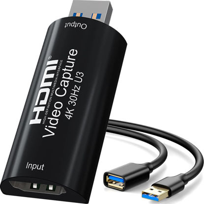 Picture of AMZHRLY 4K HDMI to USB 3.0 Video Capture Card 1080P 60FPS Cam Link Card Game Capture Card Adapter Screen Record Capture Device for Streaming, Gaming, Video Conference, Teaching, Live Broadcasting