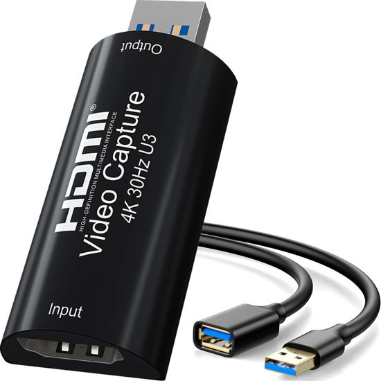 Picture of AMZHRLY 4K HDMI to USB 3.0 Video Capture Card 1080P 60FPS Cam Link Card Game Capture Card Adapter Screen Record Capture Device for Streaming, Gaming, Video Conference, Teaching, Live Broadcasting