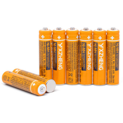 Picture of YXZHENG AAA Battery 8PCS 1.2V 550mAh Rechargeable NI-MH HHR-55AAABU Compatible with Panasonic Cordless Wireless Phone Telephone Handset DECT 6.0