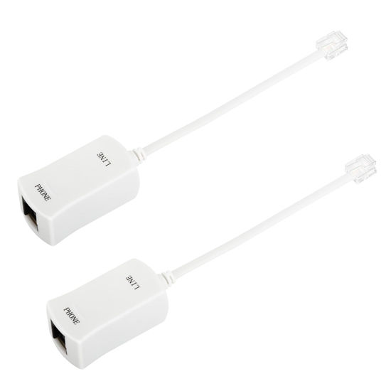 Picture of Uvital DSL Filter for Landline Phone, 2 Pack DSL Modem Phone Filter, RJ11 in-line DSL Filter for Interference Elimination and Static Noise Blocker (White)