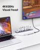 Picture of LENTION USB C Hub with 100W Charging, 4K HDMI, Dual Card Reader, USB 3.0 & 2.0 Compatible 2024-2016 MacBook Pro, New Mac Air/Surface, Chromebook, More, Stable Driver Adapter (CB-CE18.Silver)