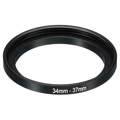 Picture of PATIKIL 34mm-37mm Metal Step Up Ring, Camera Lens Filter Adapter Ring Aluminum Filter Adapter Ring for Camera Lenses Hood, Black