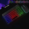 Picture of Ultra-Slim Bluetooth Keyboard and Mouse Portable Mini Wireless Keyboard Rechargeable 7-Color Backlit for Apple iPad iPhone Samsung Tablet iPhone Smartphone iOS Android Windows,Black