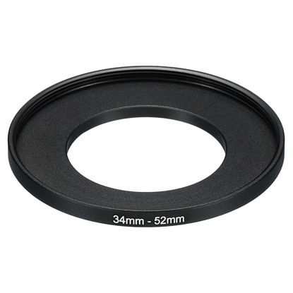 Picture of PATIKIL 34mm-52mm Metal Step Up Ring, Camera Lens Filter Adapter Ring Aluminum Filter Adapter Ring for Camera Lenses Hood, Black