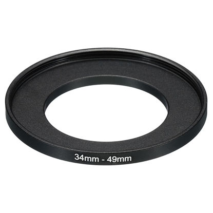 Picture of PATIKIL 34mm-49mm Metal Step Up Ring, Camera Lens Filter Adapter Ring Aluminum Filter Adapter Ring for Camera Lenses Hood, Black