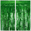 Picture of 2 Pack Green Tinsel Curtain Party Backdrop, 3.2Ft x 8.2Ft Metallic Tinsel Foil Fringe Curtains Photo Booth Props Background for Christmas St Patrick’s Day Safari Tropical Bachelorette Decorations
