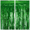 Picture of 2 Pack Green Tinsel Curtain Party Backdrop, 3.2Ft x 8.2Ft Metallic Tinsel Foil Fringe Curtains Photo Booth Props Background for Christmas St Patrick’s Day Safari Tropical Bachelorette Decorations