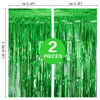 Picture of 2 Pack Green Tinsel Curtain Party Backdrop, 3.2Ft x 8.2Ft Metallic Tinsel Foil Fringe Curtains Photo Booth Props Background for Christmas St Patrick’s Day Safari Tropical Bachelorette Decorations