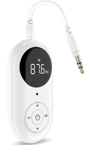 Picture of Isobel Bluetooth 5.3 Audio Transmitter Receiver for TV/PC/Car/Home Stereo/Headphones/Wireless Headset/Aux/Auxilary/Music/Speaker/Earbuds/Headphone Jack-to-3.5mm Jack Microphone