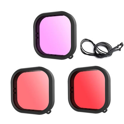 Picture of HoneTeek Dive Filter for GoPro Hero 12/11/10/9 Black Waterproof Action Camera, Color Correction Lens Filter GoPro for Underwater Video/Photography, GoPro Dive Kit Diving Snorkeling, GoPro Accessories
