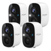 Picture of Dzees 2K Security Cameras Wireless Outdoor, Battery Powered AI Motion Detection Spotlight Siren Alarm WiFi Surveillance Indoor Home Camera, Color Night Vision, 2 Way Audio, Local/Cloud IP66, 4 Pack