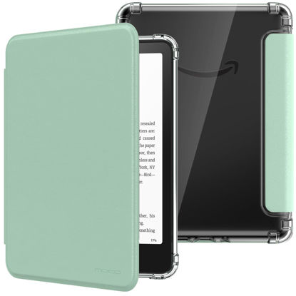 Picture of MoKo Case for All-new 7"Kindle Paperwhite 12th Generation 2024&Kindle Colorsoft Signature Edition 2024,Ultra Clear Soft Flexible Transparent TPU Back Cover Light Shell with Auto Wake/Sleep,Agave Green