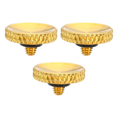 Picture of PATIKIL Camera Shutter Button, 3 Pack Soft Shutter Release Button Pure Copper Camera Button Knurled Suitable for Nikon for Fujifilm for Leica DSLR/SLR Camera, Golden