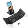 Picture of Samsers Multi-Device Foldable Bluetooth Keyboard with Touchpad, Rechargeable Dual-Mode(2.4G+BTx2) Wireless Keyboard with Holder, Portable Folding Keyboard for Android Windows iOS Mac OS - Black