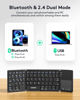 Picture of Samsers Multi-Device Foldable Bluetooth Keyboard with Touchpad, Rechargeable Dual-Mode(2.4G+BTx2) Wireless Keyboard with Holder, Portable Folding Keyboard for Android Windows iOS Mac OS - Black