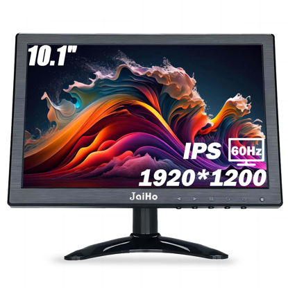 Picture of JaiHo 10.1 Inch Small IPS Monitor 1920×1200 Resolution 60Hz HD Display Screen, 16:10 Portable Security Monitor with Built-in Speaker, HDMI Monitor for Gaming CCTV Security Camera Raspberry Pi PC