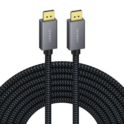 Picture of IVANKY DisplayPort Cable 25ft/7.5M, DP Cable, [4K@60Hz, 2K@144Hz, 2K@165Hz], Nylon Braided High Speed DisplayPort 1.2 Cable, Compatible for Gaming Monitor, TV, PC, Laptop and More