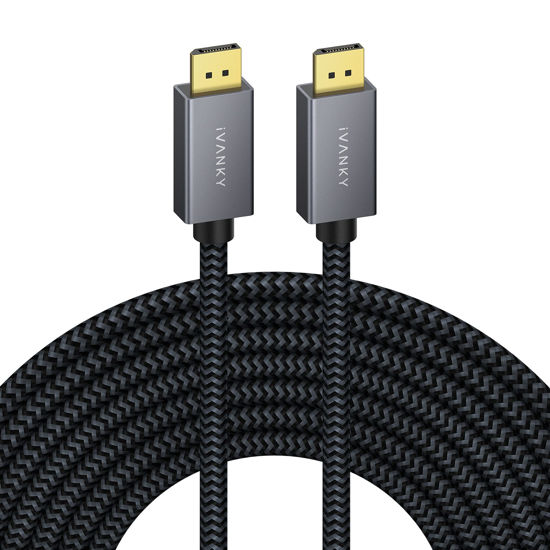 Picture of IVANKY DisplayPort Cable 25ft/7.5M, DP Cable, [4K@60Hz, 2K@144Hz, 2K@165Hz], Nylon Braided High Speed DisplayPort 1.2 Cable, Compatible for Gaming Monitor, TV, PC, Laptop and More